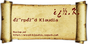 Árpád Klaudia névjegykártya