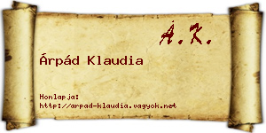 Árpád Klaudia névjegykártya